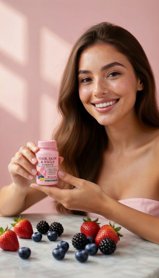 VitaCrown Hair, Skin & Nails Gummies – Biotin 2,500 mcg for Fast Growth & Thick, Shiny Hair