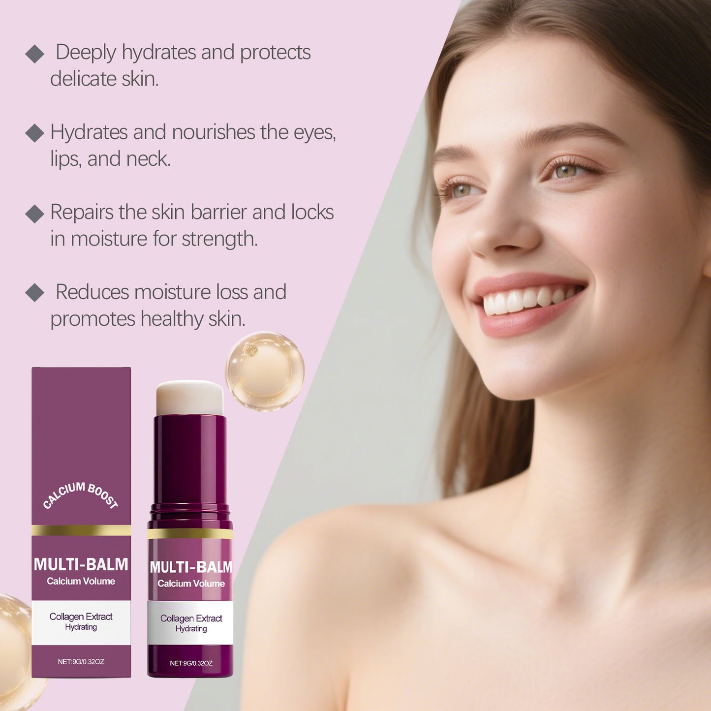 Calcium Boost Multi-Balm – Stick Hydratant Collagène & Éclat | 9g
