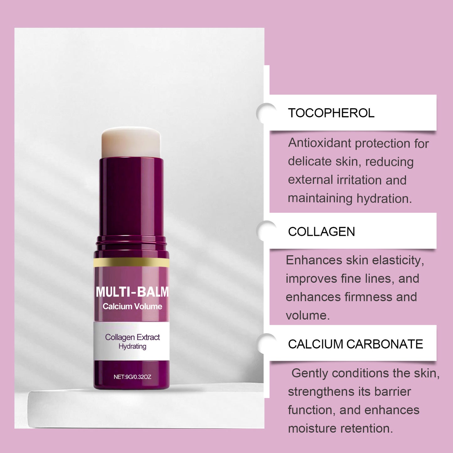Calcium Boost Multi-Balm – Stick Hydratant Collagène & Éclat | 9g