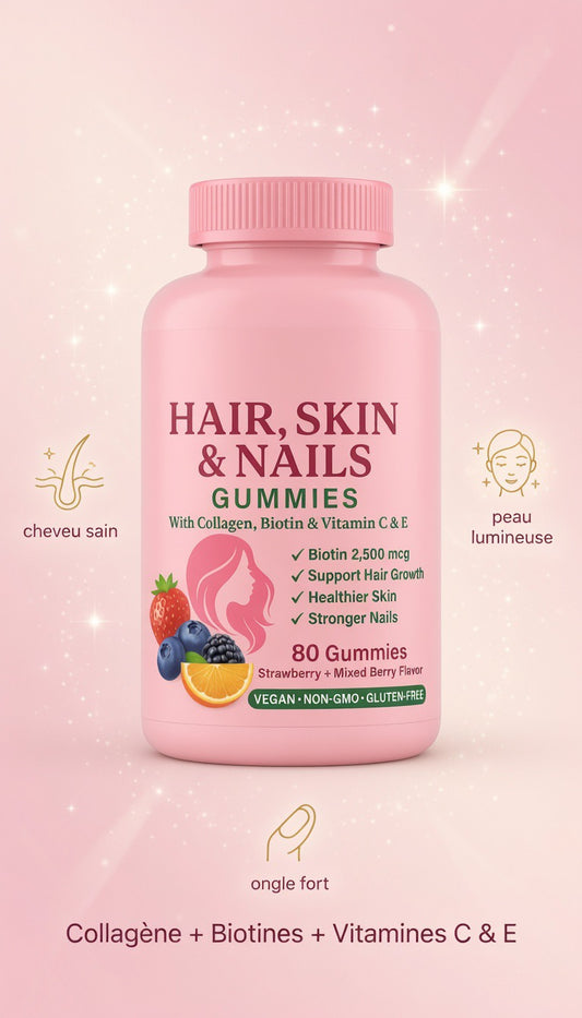 VitaCrown Hair, Skin & Nails Gummies – Biotin 2,500 mcg for Fast Growth & Thick, Shiny Hair